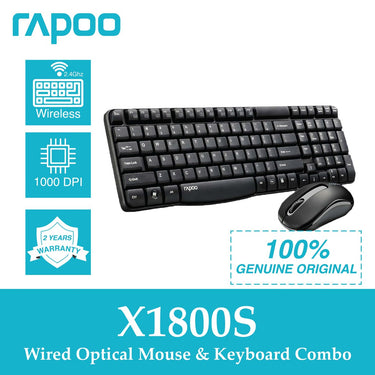 Keyboard and Mouse Wireless Combo X1800S Rapoo